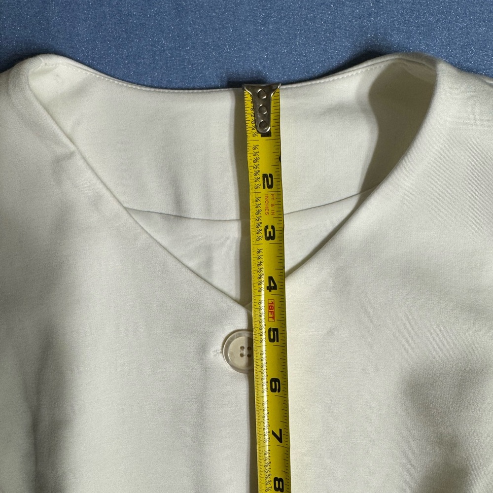 NWT OGL White Sleeveless Longline Button-Up Vest/Waistcoat Women’s Size Large - Picture 9 of 14